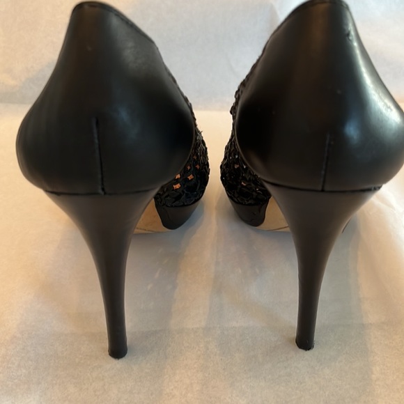 VINCE CAMUTO Woven Leather Peep Toe Platform Heels    Size 6 - Picture 5 of 8